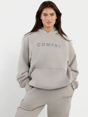 Comfrt Tranquil Hoodie In Cement Size M